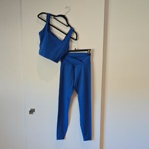 CRZ YOGA Royal Blue Crop Top & High-Waist Leggings Set